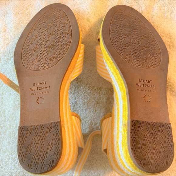Stuart Weitzman | Like New Mirela Stripes espadrille wedges in Sunflower color - Picture 5 of 11